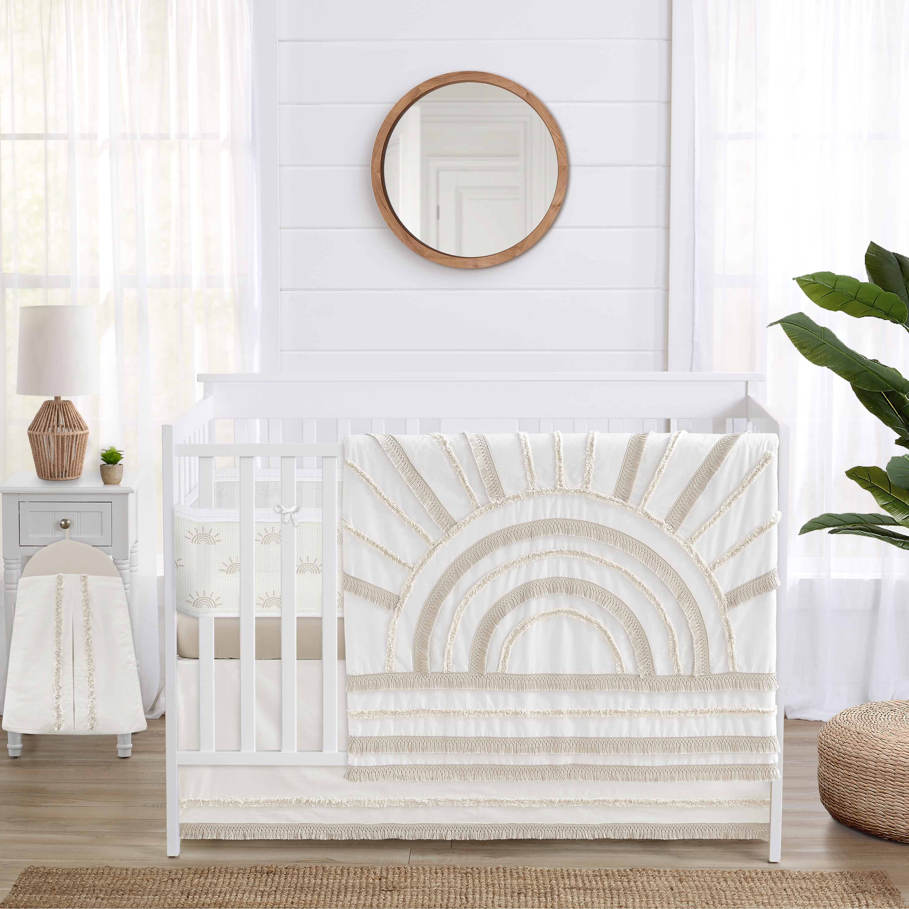 Sweet Jojo Designs 6p Crib Bedding BreathableBaby Breathable Mesh Liner Ivory Boho Chic Sun Boy Girl Gender Neutral Bed Bath Beyond 40042612